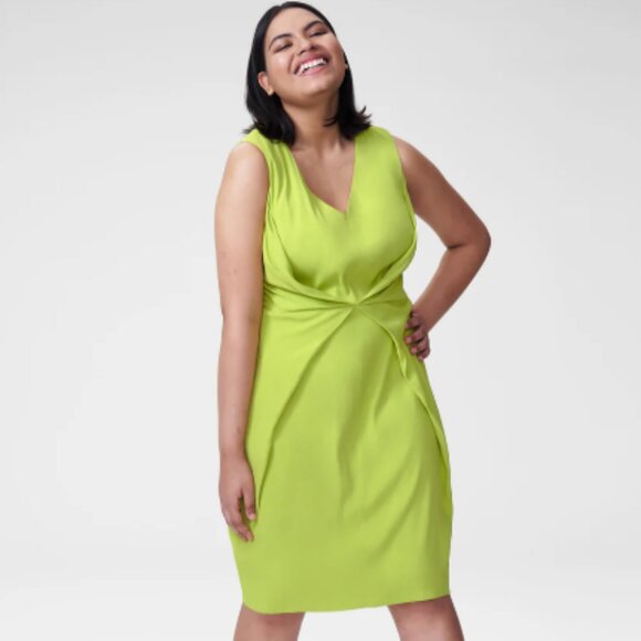 Universal Standard Raven V-Neck Dress Lime Green Dress size 14-16 - Picture 1 of 5
